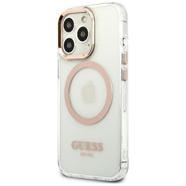 Guess Etui Guess do iPhone 13 Pro Max 6,7" złoty/gold hard case Metal Outline Magsafe