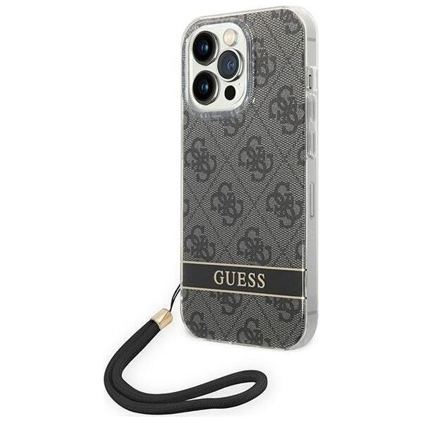 Guess Etui Guess do iPhone 14 Pro 6,1" czarny/black hardcase 4G Print Strap