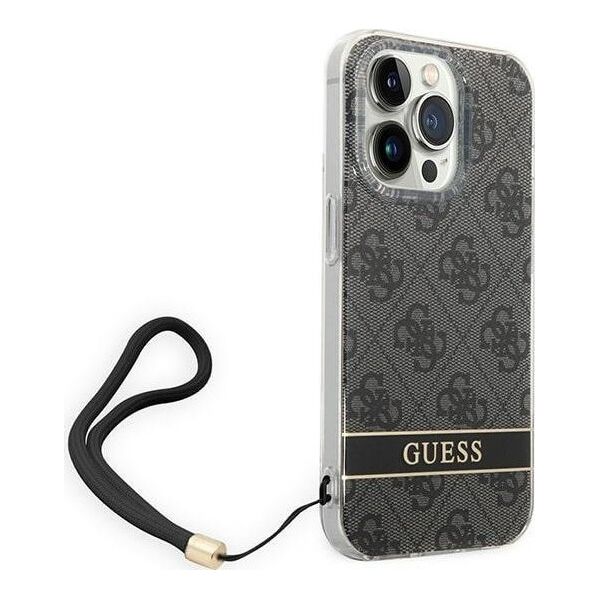 Guess Etui Guess do iPhone 14 Pro Max 6,7" czarny/black hardcase 4G Print Strap