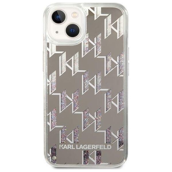 Karl Lagerfeld Etui Karl Lagerfeld do iPhone 14 Plus 6,7" hardcase srebrny/silver Liquid Glitter Monogram