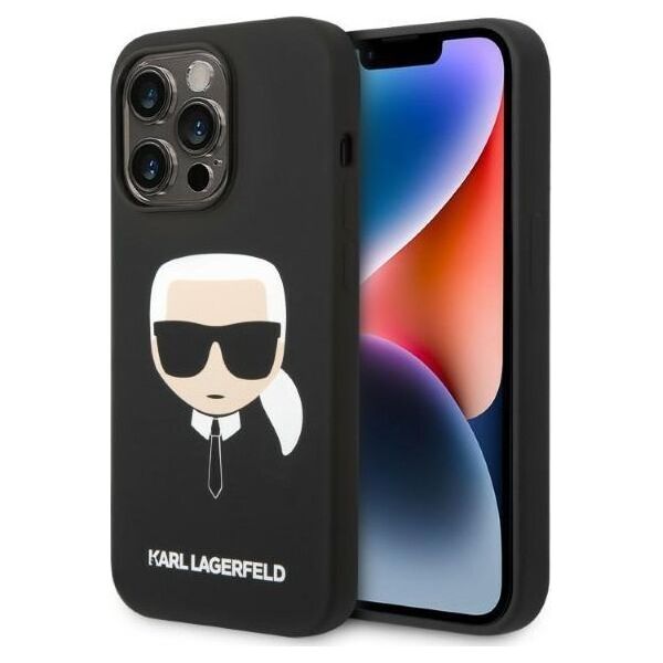 Karl Lagerfeld Etui Karl Lagerfeld do iPhone 14 Pro 6,1" hardcase czarny/black Silicone Karl`s Head Magsafe
