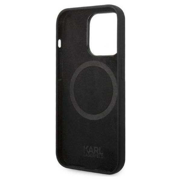 Karl Lagerfeld Etui Karl Lagerfeld do iPhone 14 Pro 6,1" hardcase czarny/black Silicone Karl`s Head Magsafe