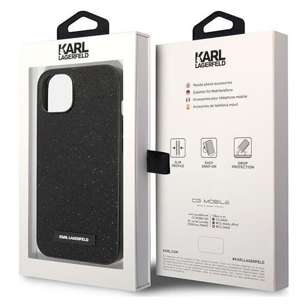 Karl Lagerfeld Etui Karl Lagerfeld do iPhone 14 Plus 6,7" hardcase czarny/black Glitter Plaque Logo