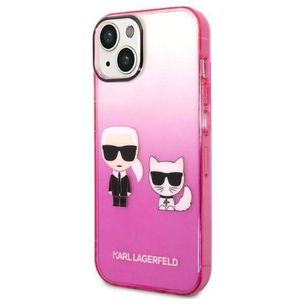 Karl Lagerfeld Etui Karl Lagerfeld do iPhone 14 Plus 6,7" hardcase różowy/pink Gradient Ikonik Karl & Choupette