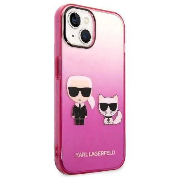 Karl Lagerfeld Etui Karl Lagerfeld do iPhone 14 Plus 6,7" hardcase różowy/pink Gradient Ikonik Karl & Choupette
