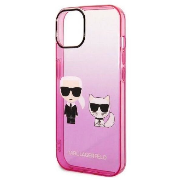 Karl Lagerfeld Etui Karl Lagerfeld do iPhone 14 Plus 6,7" hardcase różowy/pink Gradient Ikonik Karl & Choupette