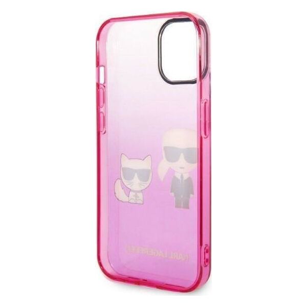 Karl Lagerfeld Etui Karl Lagerfeld do iPhone 14 Plus 6,7" hardcase różowy/pink Gradient Ikonik Karl & Choupette