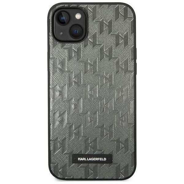 Karl Lagerfeld Etui Karl Lagerfeld do iPhone 14 Plus 6,7" hardcase szary/grey Saffiano Mono Metal Logo
