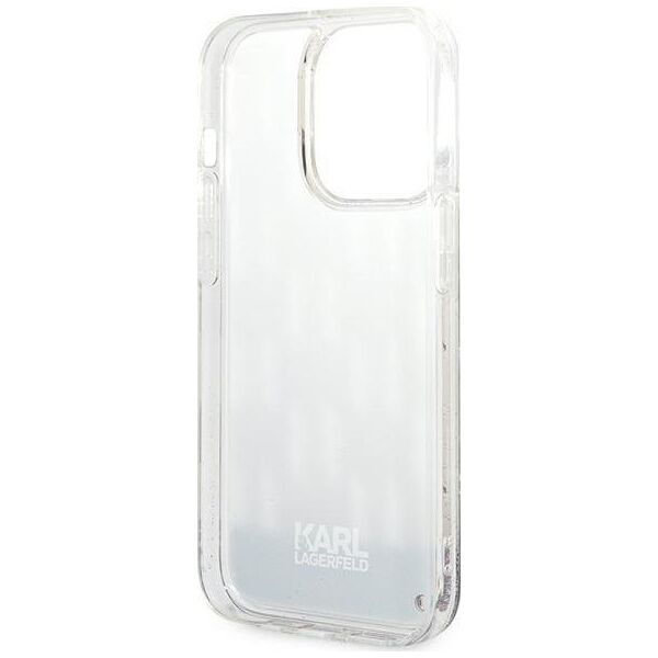 Karl Lagerfeld Etui Karl Lagerfeld do iPhone 14 Pro 6,1" hardcase srebrny/silver Liquid Glitter Monogram