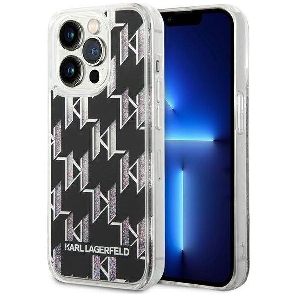 Karl Lagerfeld Etui Karl Lagerfeld do iPhone 14 Pro 6,1" hardcase czarny/black Liquid Glitter Monogram