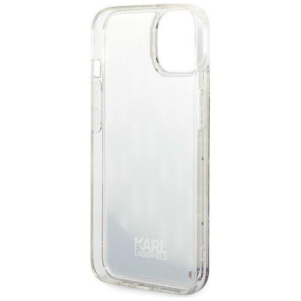 Karl Lagerfeld Etui Karl Lagerfeld do iPhone 14 6,1" hardcase srebrny/silver Liquid Glitter Monogram