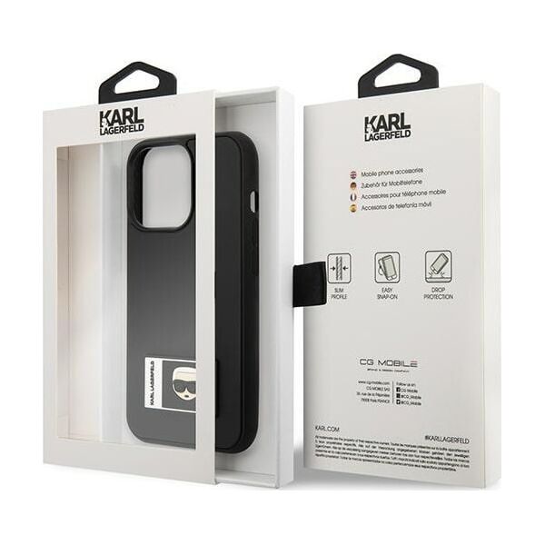Karl Lagerfeld Etui Karl Lagerfeld do iPhone 13 Pro Max 6,7" czarny/black hardcase Ikonik Patch