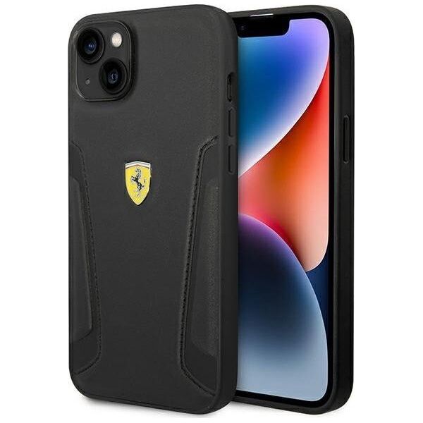 Ferrari Etui Ferrari do iPhone 14 Plus 6,7" czarny/black hardcase Leather Stamp Sides