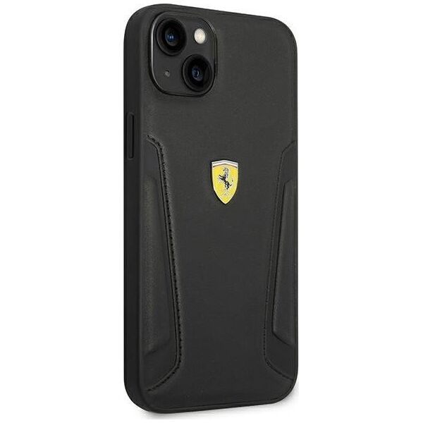Ferrari Etui Ferrari do iPhone 14 Plus 6,7" czarny/black hardcase Leather Stamp Sides