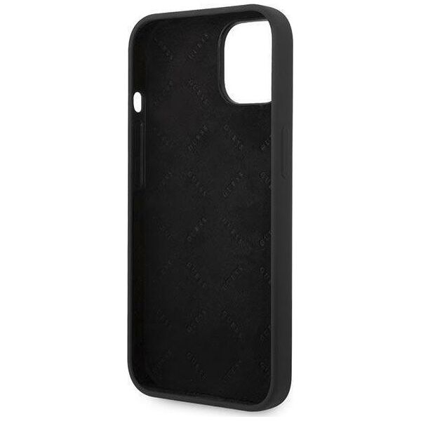 Guess Etui Guess do iPhone 14 Plus 6,7" czarny/black hard case Silicone Vintage Gold Logo
