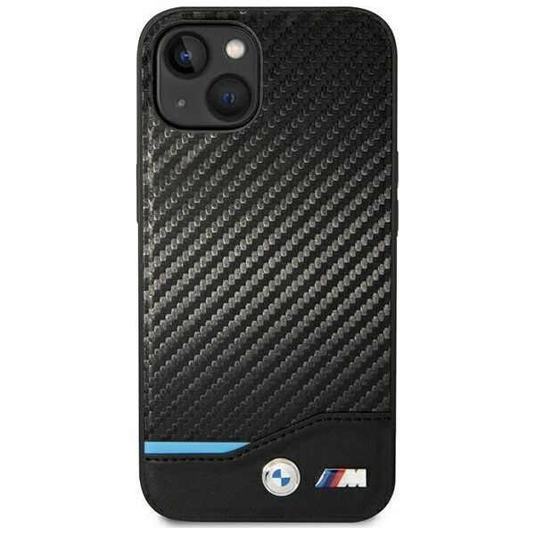 BMW Etui BMW do iPhone 14 6,1" czarny/black Leather Carbon