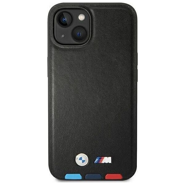 BMW Etui BMW do iPhone 14 6,1" czarny/black Leather Stamp Tricolor Magsafe