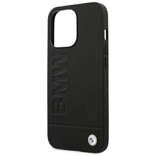 BMW Etui BMW do iPhone 14 Pro 6,1" czarny/black Leather Stamp