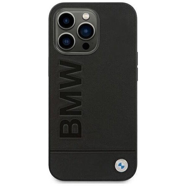 BMW Etui BMW do iPhone 14 Pro 6,1" czarny/black Leather Stamp