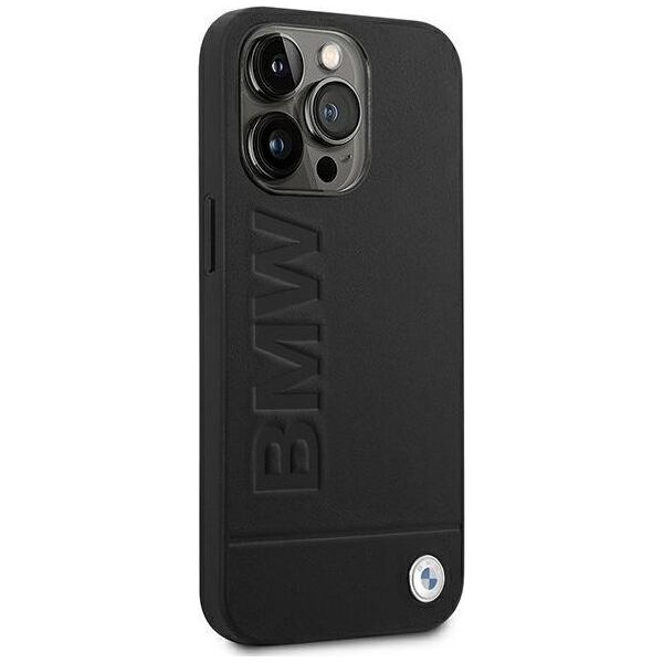 BMW Etui BMW do iPhone 14 Pro 6,1" czarny/black Leather Stamp