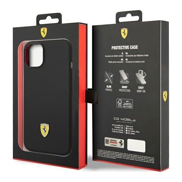 Ferrari Etui Ferrari do iPhone 14 Plus 6,7" czarny/black hardcase Silicone Metal Logo