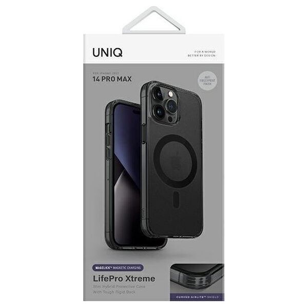 Uniq UNIQ etui LifePro Xtreme iPhone 14 Pro Max 6,7" Magclick Charging czarny/smoke frost