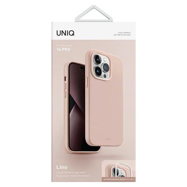 Uniq UNIQ etui Lino do iPhone 14 Pro 6,1" różowy/pink blush