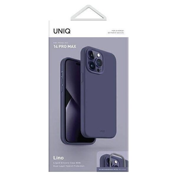 Uniq UNIQ etui Lino do iPhone 14 Pro Max 6,7" purpurowy/purple fig