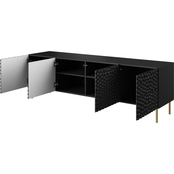 Cama Meble Szafka RTV HOLE 190x40,5xH59,5 czarny mat