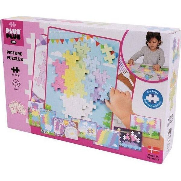 Klocki PlusPlus Big Pastel 60 el. - puzzle obrazkowe