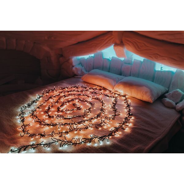 Twinkly Inteligentne lampki dekoracyjne Cluster 400 LED RGB 6 m kiść, girlanda, sterowane aplikacją