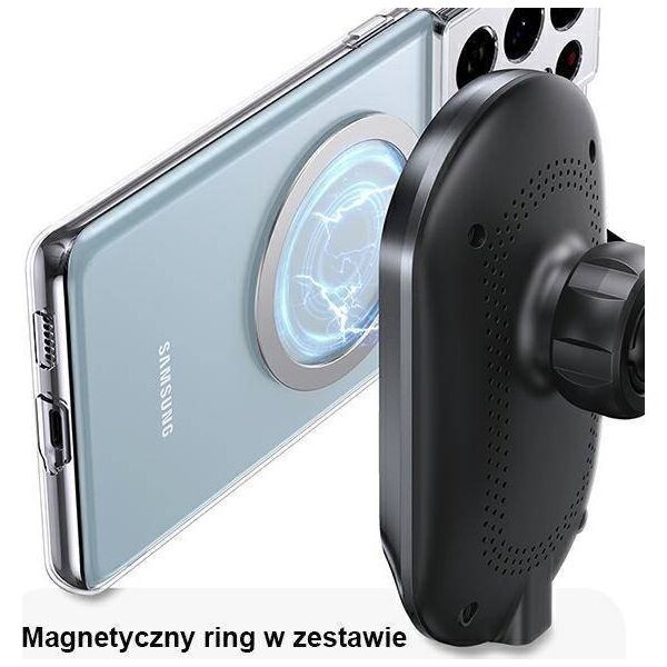 Usams Magnetyczny uchwyt USAMS Wireless Charging 15W Air Vent czarny/black CD182ZJ01