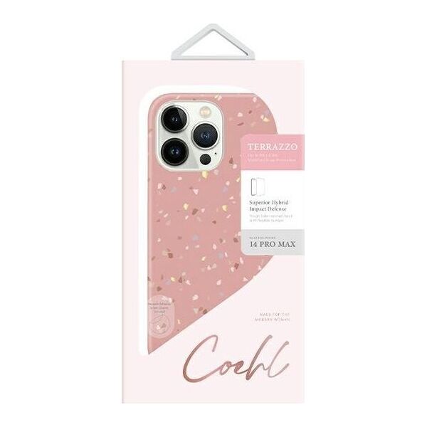 Uniq Etui UNIQ Coehl Terrazzo Apple iPhone 14 Pro Max różowy/coral pink