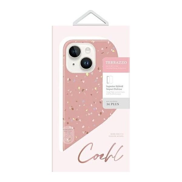 Uniq Etui UNIQ Coehl Terrazzo Apple iPhone 14 Plus różowy/coral pink