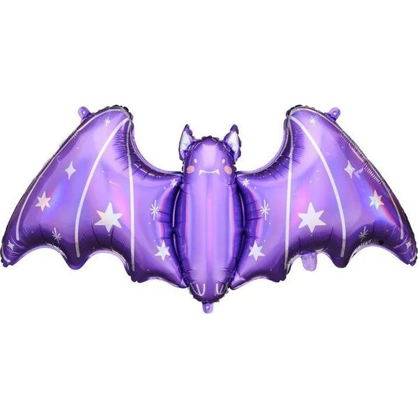 PartyDeco Balon foliowy nietoperz fioletowy Halloween na hel