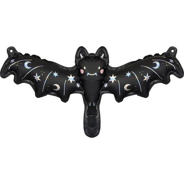 PartyDeco Balon foliowy nietoperz czarny na Halloween ozdoba