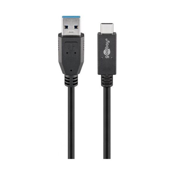Kabel USB Goobay USB-A - USB-C 1 m Czarny (RB41074)