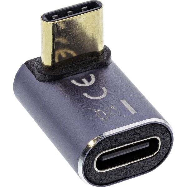 Adapter USB InLine InLine® USB4 Adapter, USB Type-C male/female up/down angled, aluminium, grey