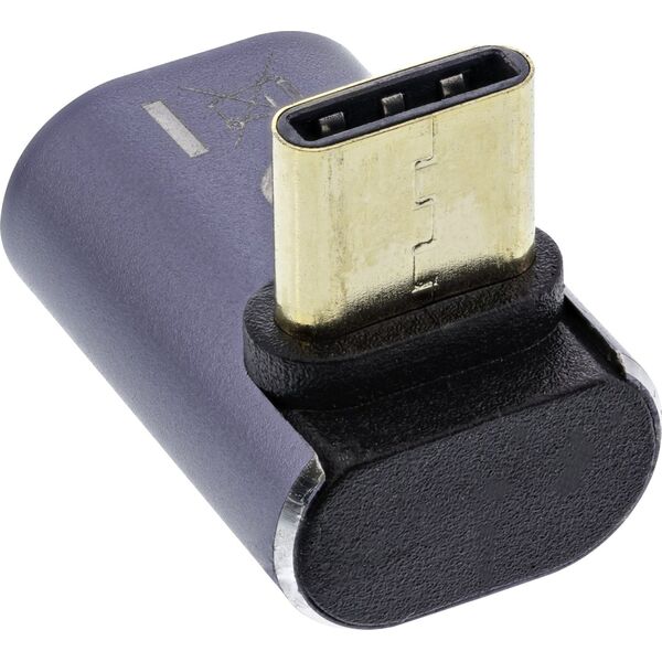 Adapter USB InLine InLine® USB4 Adapter, USB Type-C male/female up/down angled, aluminium, grey