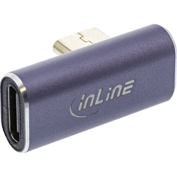Adapter USB InLine InLine® USB4 Adapter, USB Type-C male/female vertical right/left angled, aluminium, grey