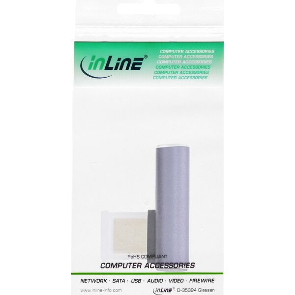 Adapter USB InLine InLine® USB4 Adapter, USB Type-C male/female vertical right/left angled, aluminium, grey
