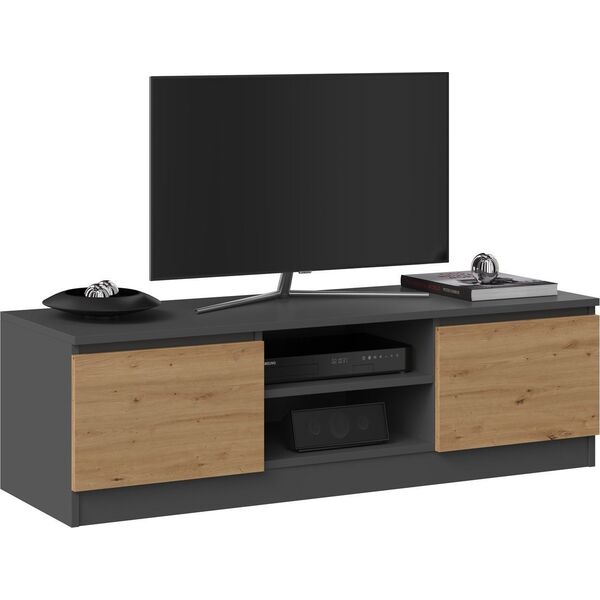 Topeshop Szafka RTV 120x40xH36 antracyt/artisan