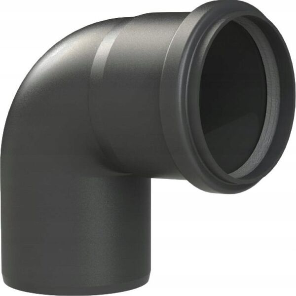 Almeva STARR Kolano 87° DN80 UV Stabilne Czarne