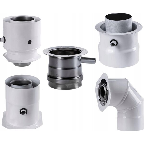 SpiroFlex 80/125 adapter JCM prosty z króćcami pomiarowymi białyAdapter 80/125 JCM prosty z króćcami pomiarowymi biały Junkers