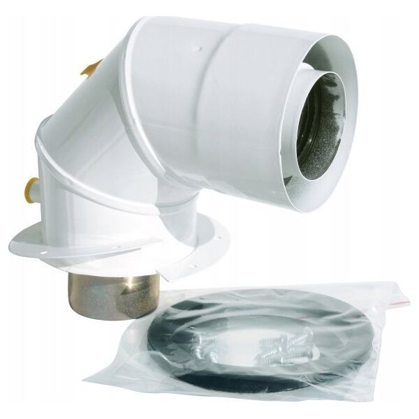 SpiroFlex 80/125 adapter JCM kolanowy z króćcami pomiarowymi biały