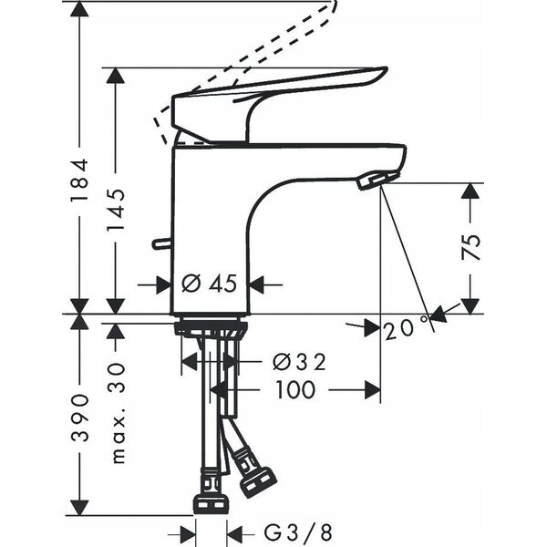 Bateria umywalkowa Hansgrohe Bateria umywalkowa Logis E 70, chrom