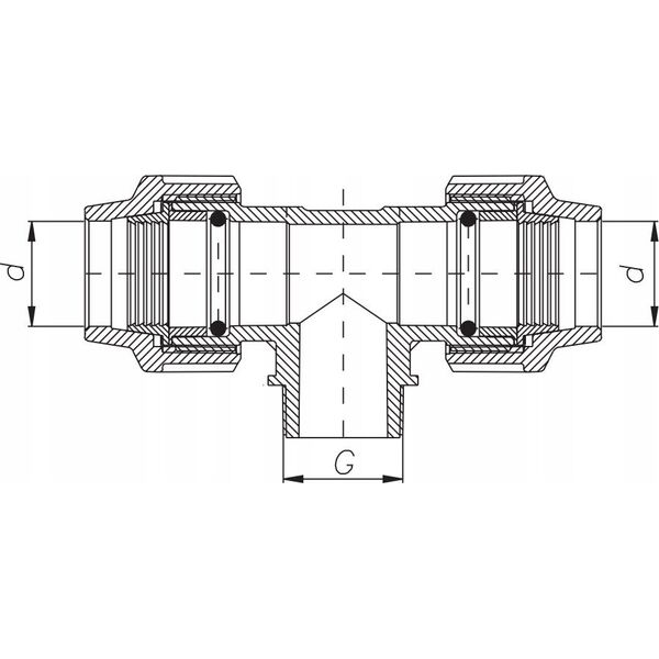 ALFA RK Trójnik PE GZ 20*3/4*20 A-U
