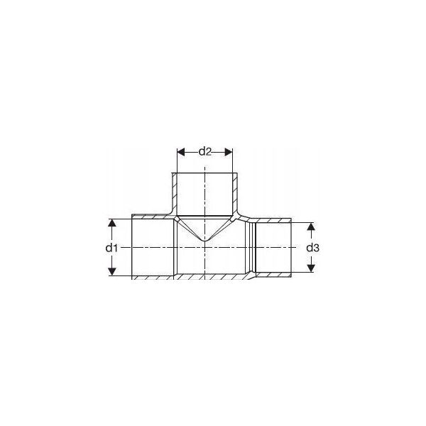 Viega 5130 Trójnik redukcyjny LW/LW/LW 22x22x15