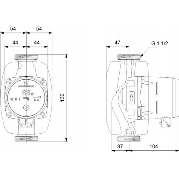 Grundfos Pompa obiegowa c.o - ALPHA1 25-40 N 130 1x230V 50Hz 6HDH