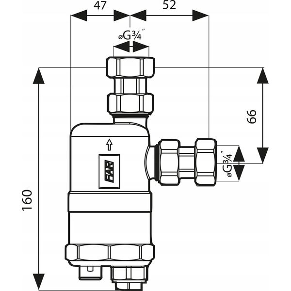 Afriso Separator zanieczyszczeń kompaktowy FAR401 kątowy biały GW G3/4 (S)A